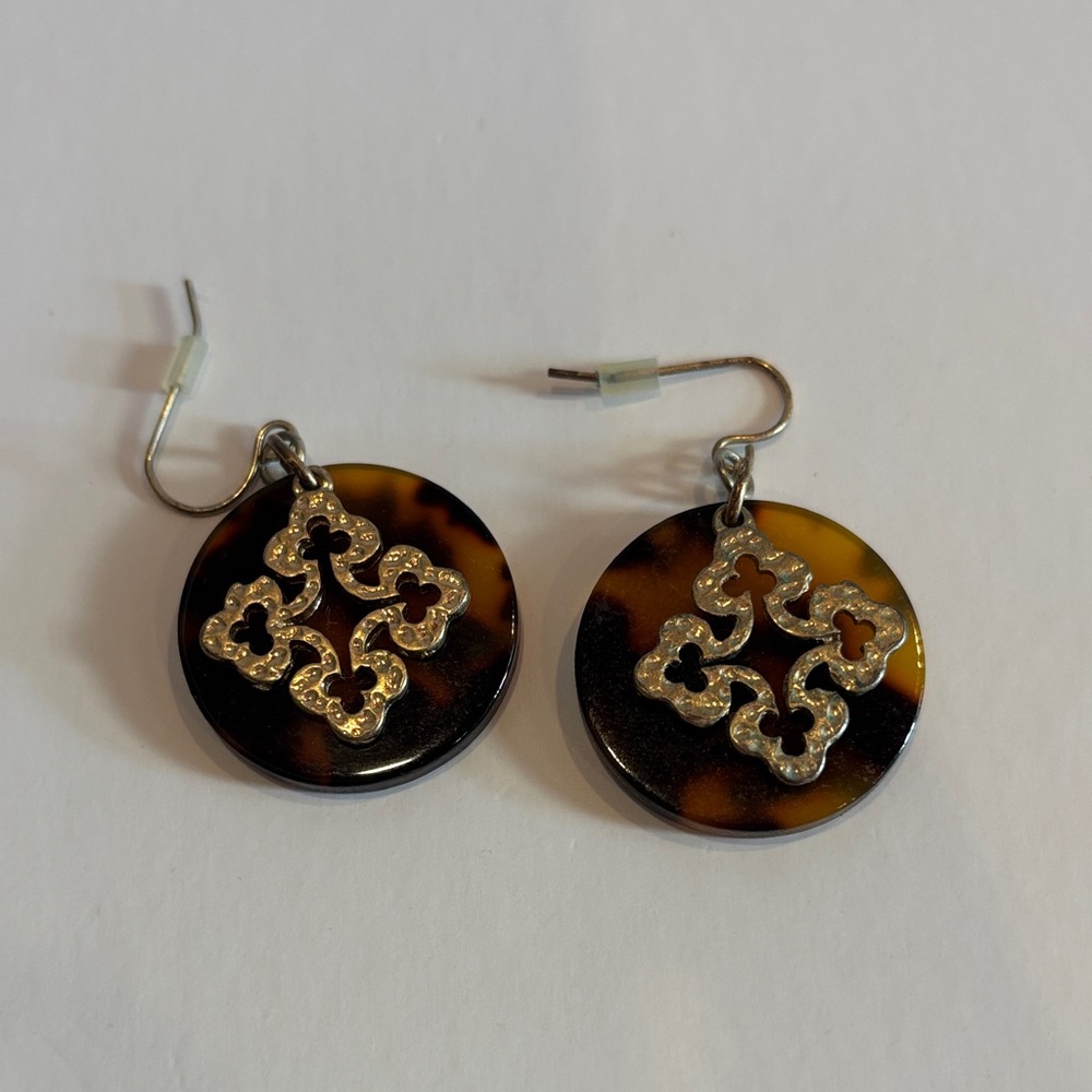 Tortoise Shell and Gold Earrings